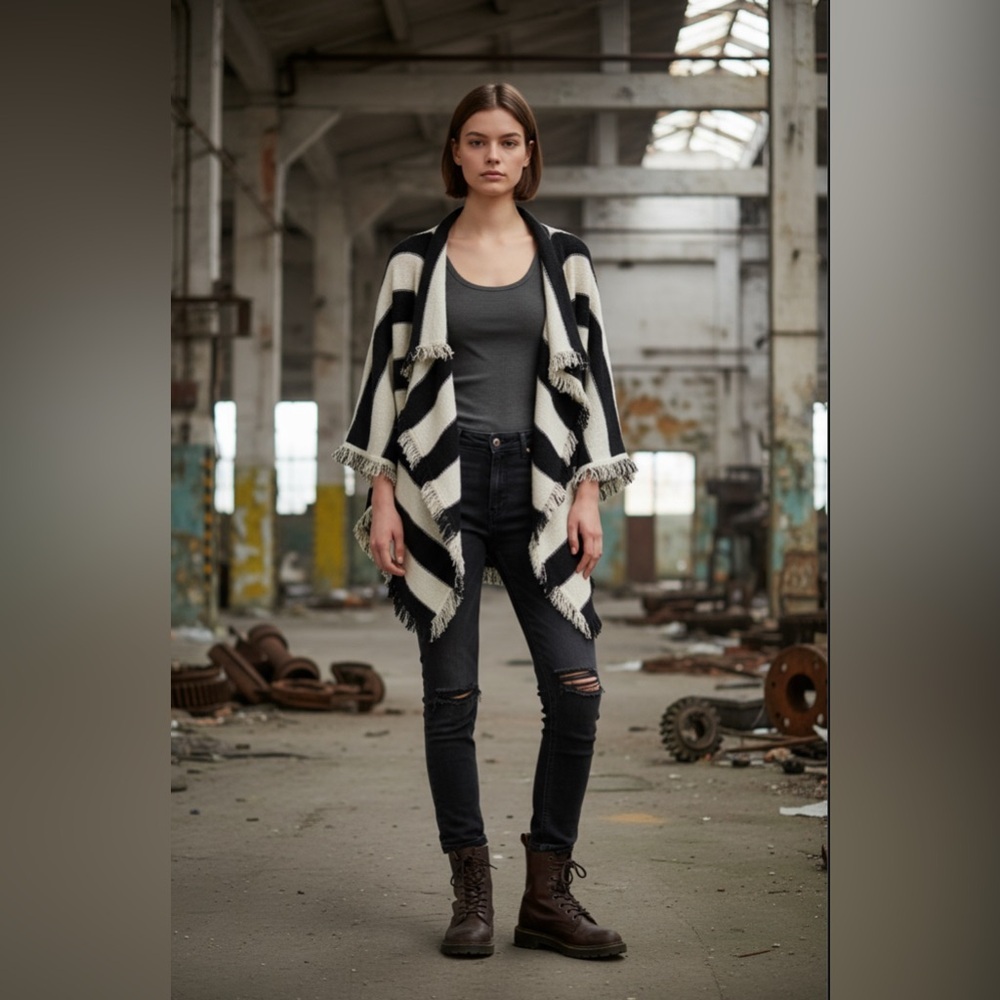 Anthropologie (Moth)Fringed and Striped Cardigan - Picture 2 of 10